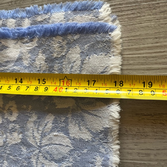 Blue Leaves Tablecloth And 9 Napkins  Fall Autumn Thanksgiving Linens 74x54 EC - Picture 15 of 16